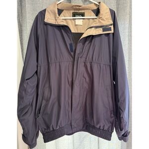 Intech Vintage Full Zip Jacket Windbreaker Mens XL Black/Tan Pockets Vented Back